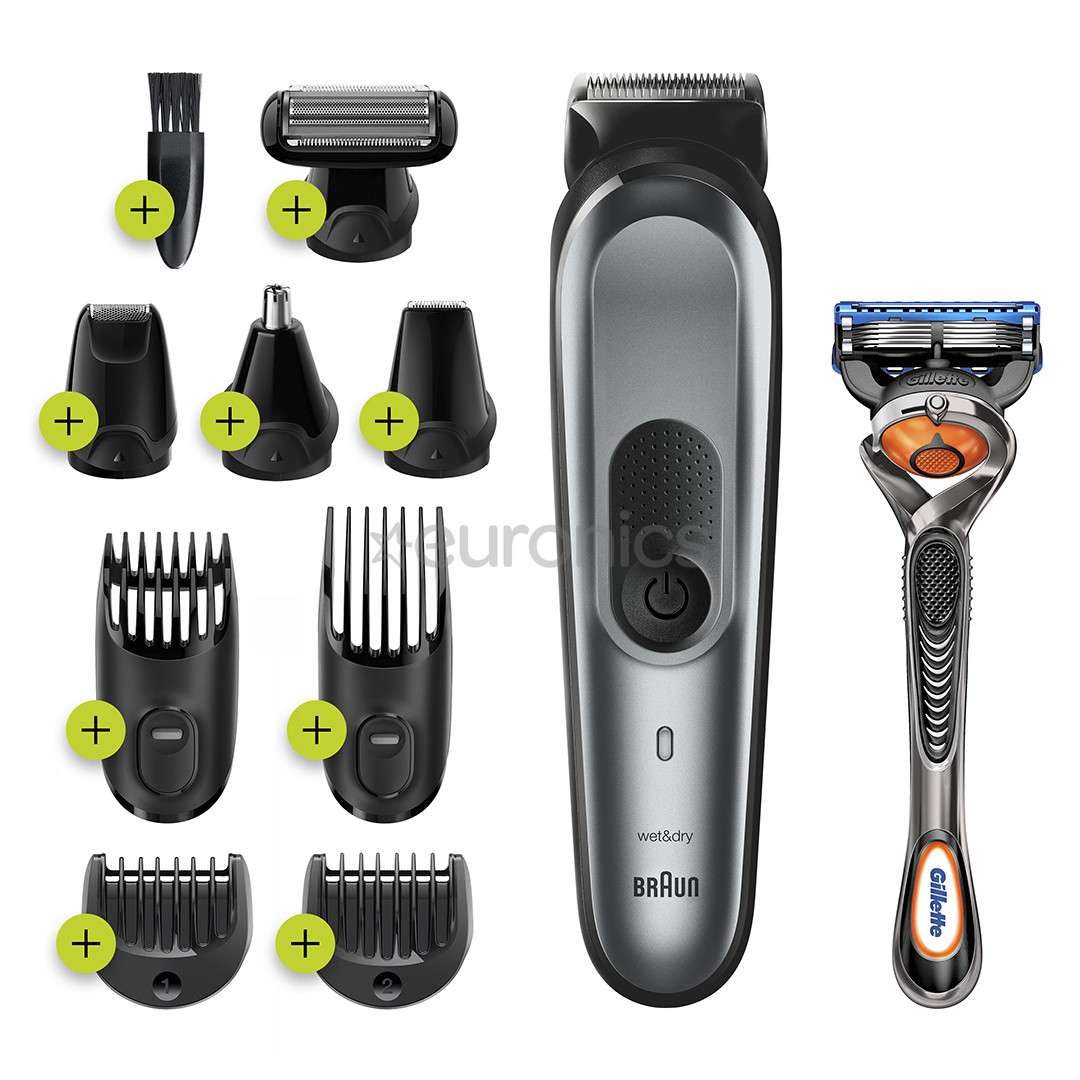 Braun, 10-in-one, grey/black - Multi grooming kit