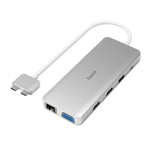 Hama Connect2Mac, USB-C, 12 интерфейсов, серый - Адаптер