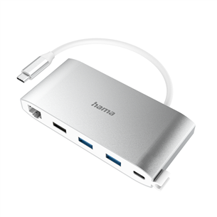 Hama USB-C Hub, Multiport, 8 liidest, USB-A, USB-C, VGA, HDMI, LAN, hall - Adapter 00200111