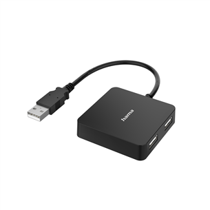 Hama USB Hub, 4 интерфейса, USB 2.0, черный - USB-хаб