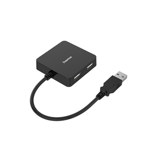 Hama USB Hub, 4 liidest, USB 2.0, must - USB jagaja