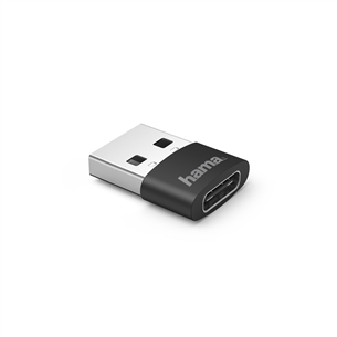 Hama USB adapter, USB-A male, USB-C female, black - Adapter 00187269