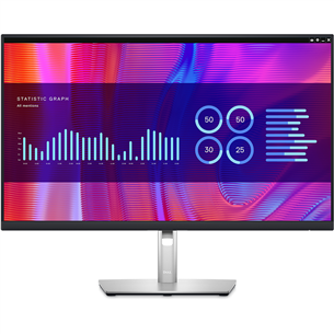 Dell P2723DE, 27'', QHD, LED IPS, LAN, USB-C, must/hõbe - Monitor P2723DE