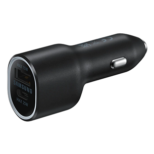 Samsung Duo Car Charger, USB-A, USB-C, 25 W + 15 W, must - Autolaadija EP-L4020NBEGEU