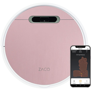 Zaco V6, vacuuming and mopping, pink - Robot vacuum cleaner