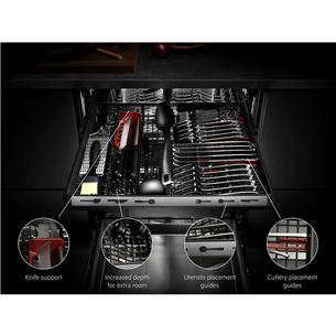 AEG 7000, 15 place settings, inox - Freestanding Dishwasher
