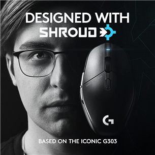 Logitech G303 Shroud Edition, must - Juhtmevaba optiline hiir