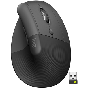 Logitech Lift Vertical Ergonomic Mouse, black - Wireless mouse