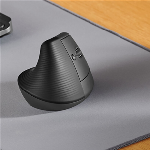Logitech Lift Vertical Ergonomic Mouse, silent, black - Wireless Optical Mouse