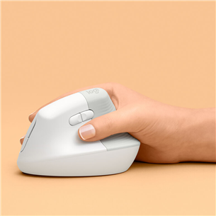 Logitech Lift Vertical Ergonomic Mouse, white - Wireless Optical Mouse