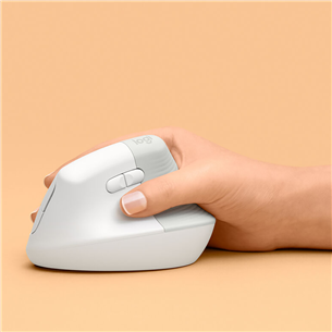 Logitech Lift Vertical Ergonomic Mouse, vaikne, valge - Juhtmevaba optiline hiir