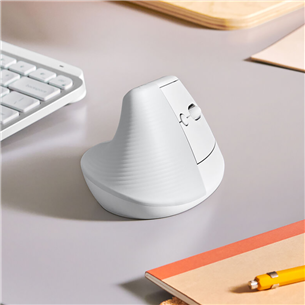 Logitech Lift Vertical Ergonomic Mouse, silent, white - Wireless Optical Mouse