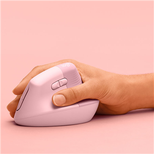 Logitech Lift Vertical Ergonomic Mouse, silent, pink - Wireless Optical Mouse