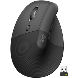Logitech Lift Vertical Ergonomic Mouse, left handed, black - Wireless mouse