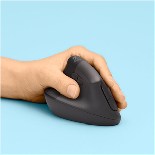 Logitech Lift Vertical Ergonomic Mouse, left handed, silent, black - Wireless Optical Mouse