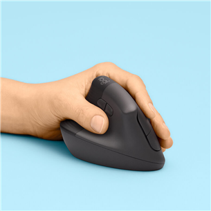 Logitech Lift Vertical Ergonomic Mouse, vasakukäeline, vaikne, must - Juhtmevaba optiline hiir