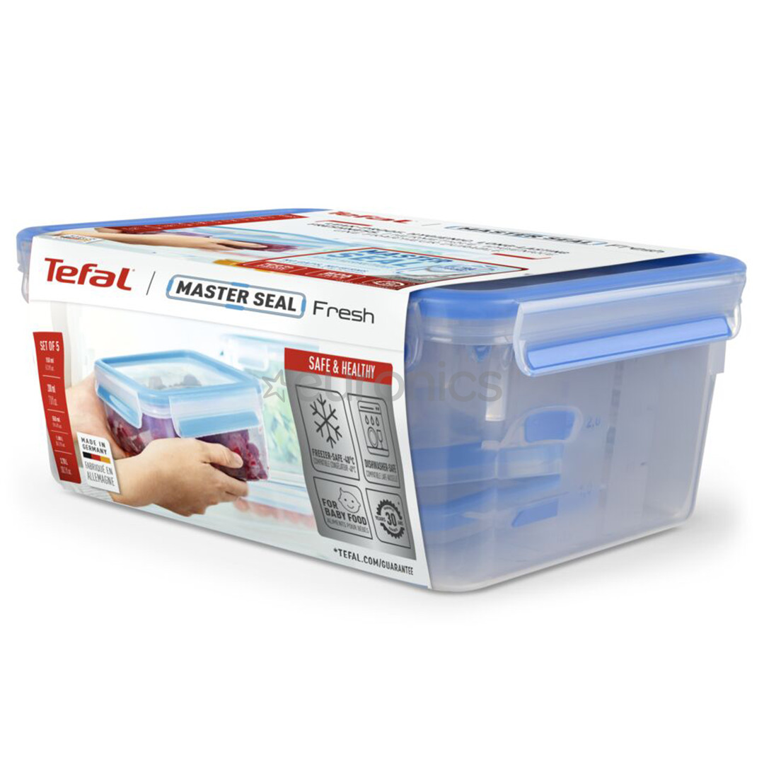 Tefal Masterseal, 5 шт., синий/прозрачный - Набор контейнеров