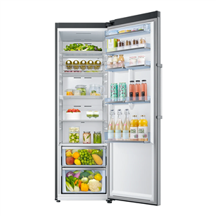 Samsung, 387 л, высота 186 см, серебристый - Холодильный шкаф
