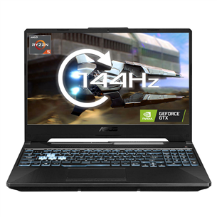 Asus TUF Gaming A15, FHD, 144 Hz, Ryzen 5, 8 GB, 512 GB, RTX3050, ENG, W11H, graphite black - Notebook