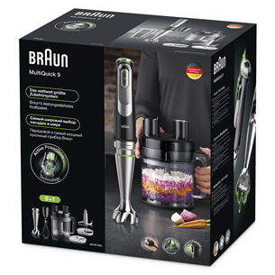 Braun MultiQuick 9, 1200 Вт, черный/нерж. сталь - Погружной блендер