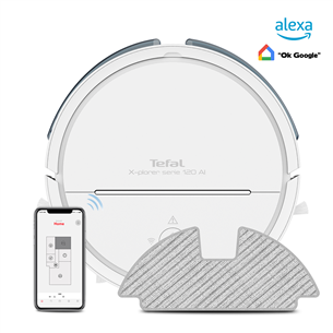 Tefal X-plorer S120 Animal & Allergy, vacuuming and mopping, white - Robot Vacuum Cleaner RG7867