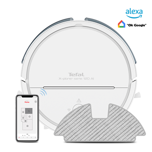 Tefal X-plorer S120 Animal & Allergy, märg- ja kuivpuhastus, valge - Robottolmuimeja