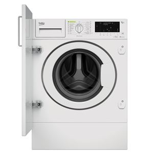 Beko, 8 kg / 5 kg, sügavus 55 cm, 1400 p/min - Integreeritav kuivatiga pesumasin