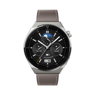 Huawei Watch GT 3 Pro, 46 mm, titaanist korpus halli nahkrihmaga - Nutikell