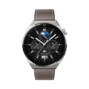 Huawei Watch GT 3 Pro, 46 mm, leather strap, titanium/gray - Smartwatch