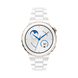 Huawei Watch GT 3 Pro, 43 mm, valge keraamiline korpus ja rihm - Nutikell