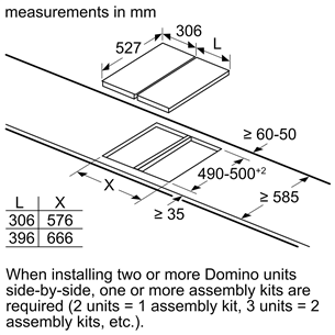 Bosch Domino, width 30.6 cm, steel frame, black - Built-in Ceramic Hob