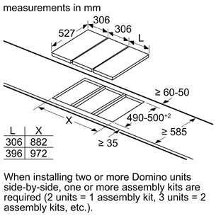 Bosch Domino, laius 30,6 cm, terasraamiga, must - Integreeritav keraamiline pliidiplaat