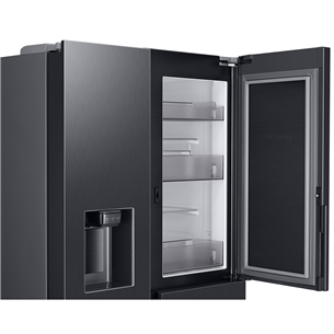 Samsung, water & ice dispenser, 627 L, height 178 cm, black - SBS Refrigerator