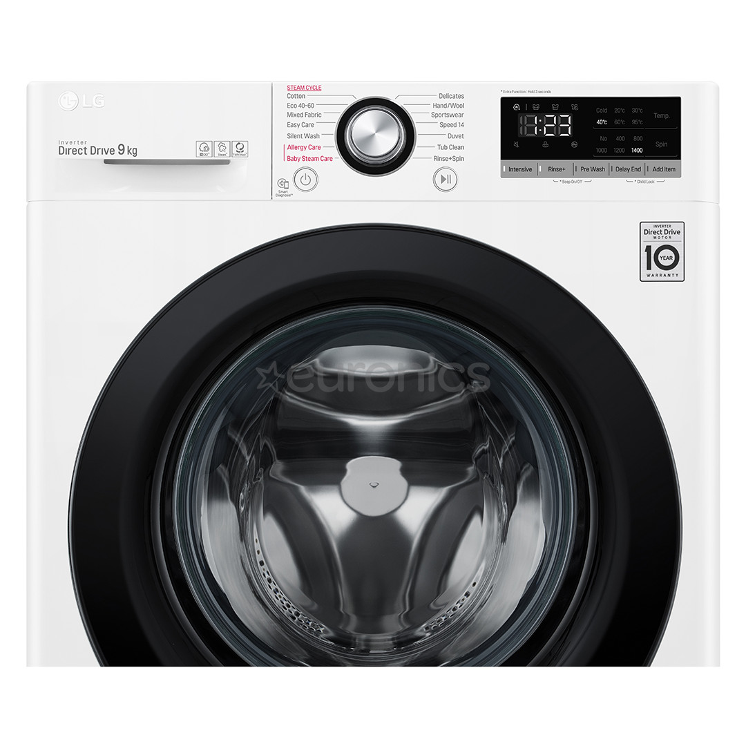 LG, 9 kg, sügavus 56,5 cm, 1400 p/min - Eestlaetav pesumasin