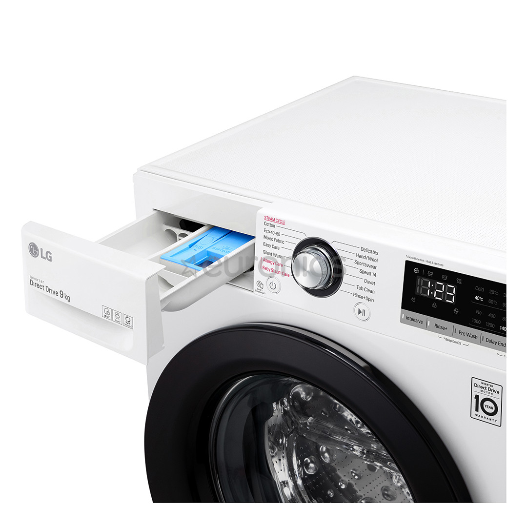 LG, 9 kg, sügavus 56,5 cm, 1400 p/min - Eestlaetav pesumasin