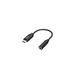 Hama Audio Adapter, USB-C plug, 3.5mm jack socket, black - Adapter 00300094