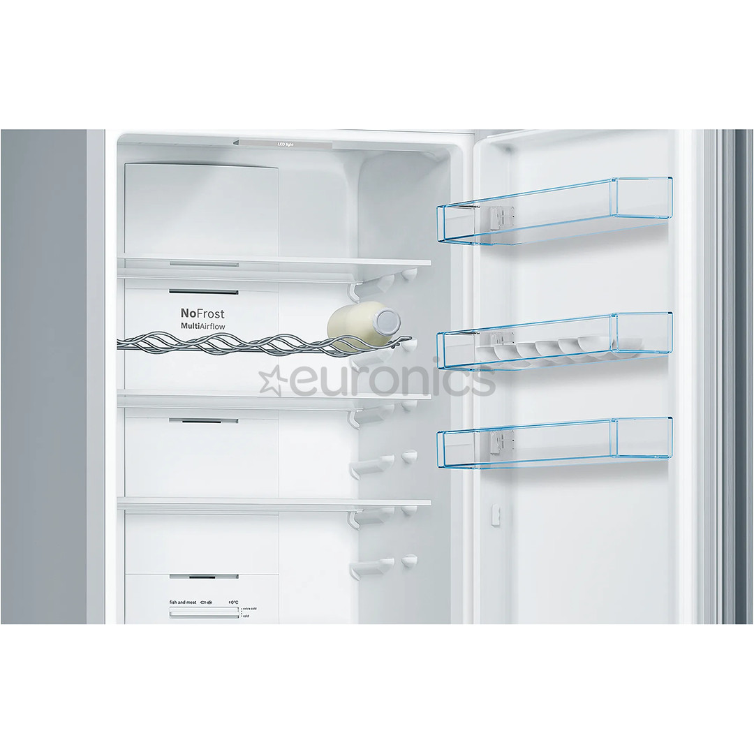 Bosch, NoFrost, 368 L, height 203 cm, inox - Refrigerator