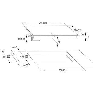 Hisense, laius 79,5 cm, raamita, must - Integreeritav induktsioonpliidiplaat