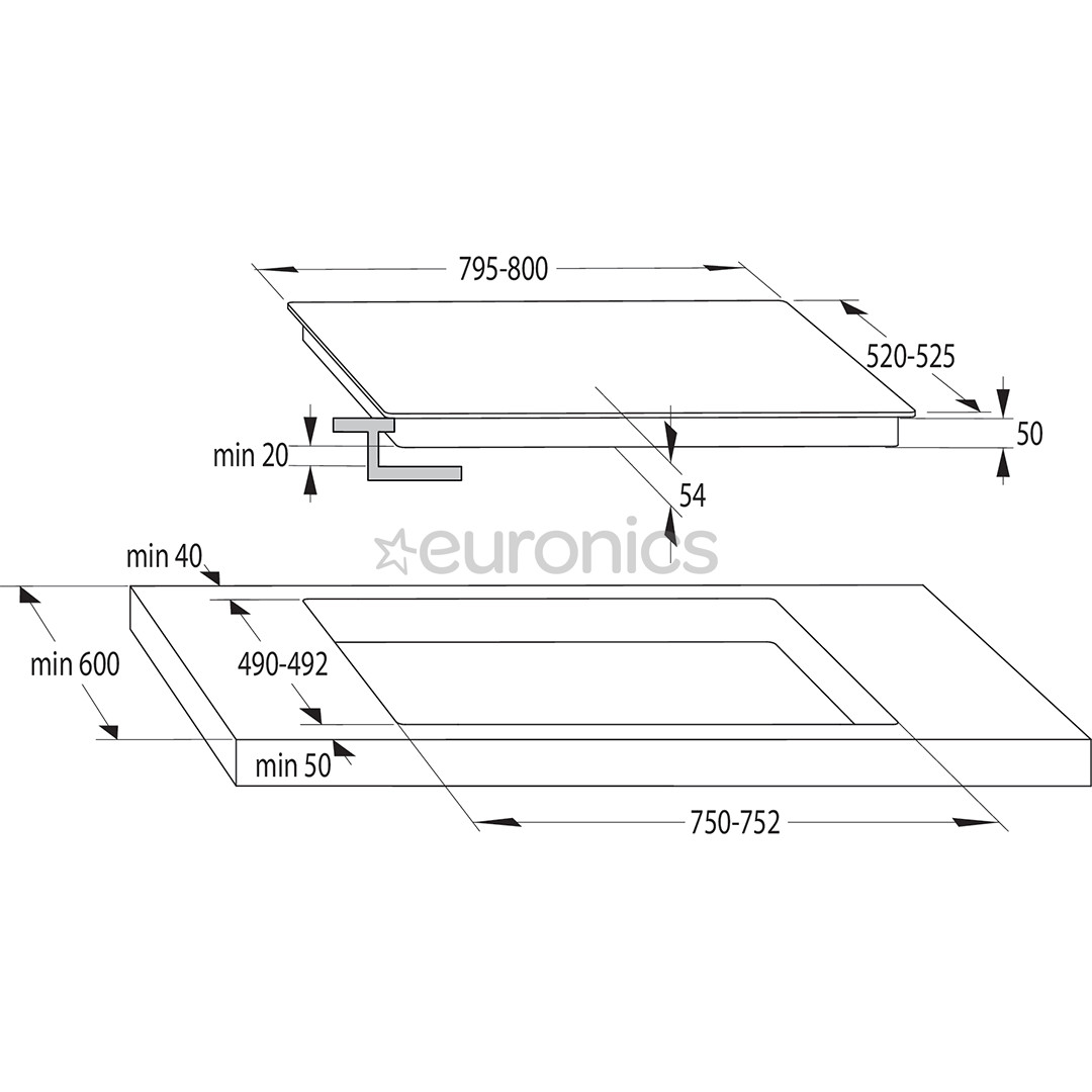 Hisense, laius 79,5 cm, raamita, must - Integreeritav induktsioonpliidiplaat