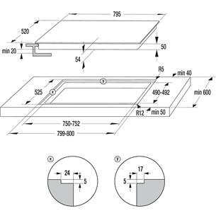 Hisense, width 79.5 cm, frameless, black - Built-in Induction Hob