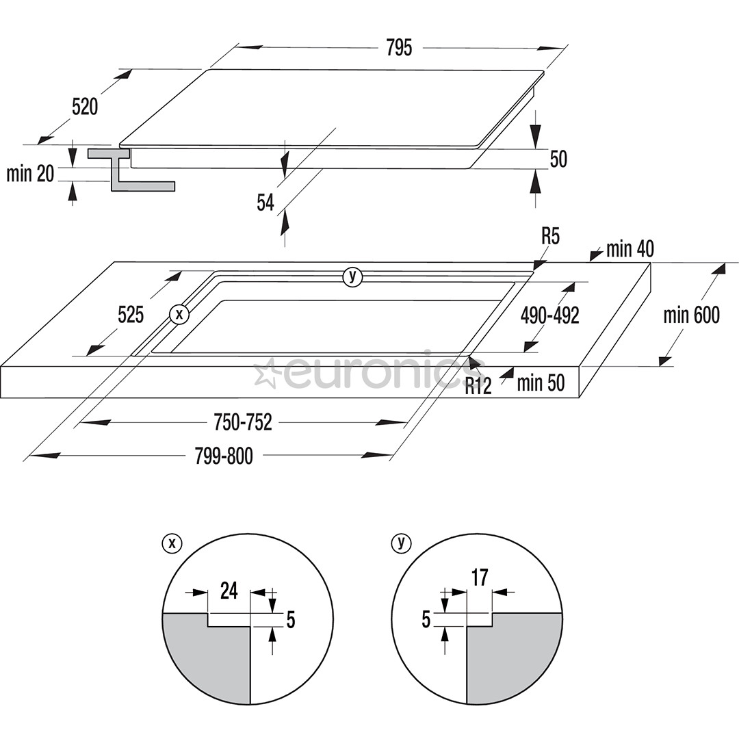 Hisense, laius 79,5 cm, raamita, must - Integreeritav induktsioonpliidiplaat