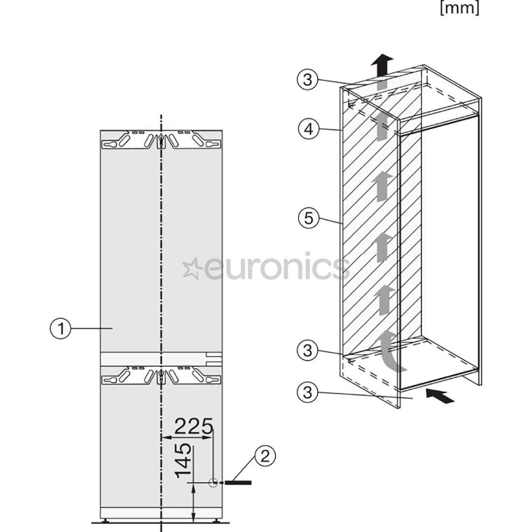 Miele, 245 L, height 177 cm - Built-in Refrigerator
