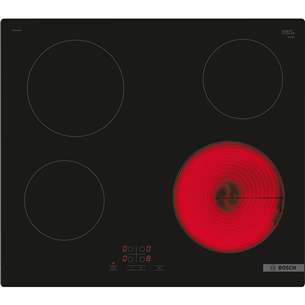 Bosch, ширина 59,2 см, без рамы, черный - Интегрируемая керамическая варочная панель PKE611BA2E