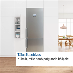 Bosch, NoFrost, 363 L, kõrgus 203 cm, must roostevaba teras - Külmik