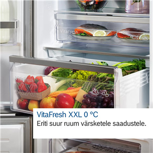 Bosch, NoFrost, 363 L, height 203 cm, black inox - Refrigerator