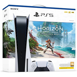 Sony PlayStation 5 Horizon Bundle, 825 GB, valge/must - Mängukonsool ja mäng
