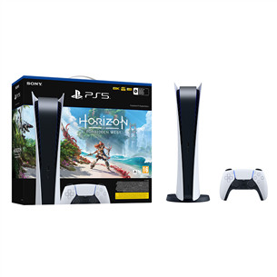 Sony PlayStation 5 Digital Horizon Bundle, 825 GB, valge/must - Mängukonsool ja mäng