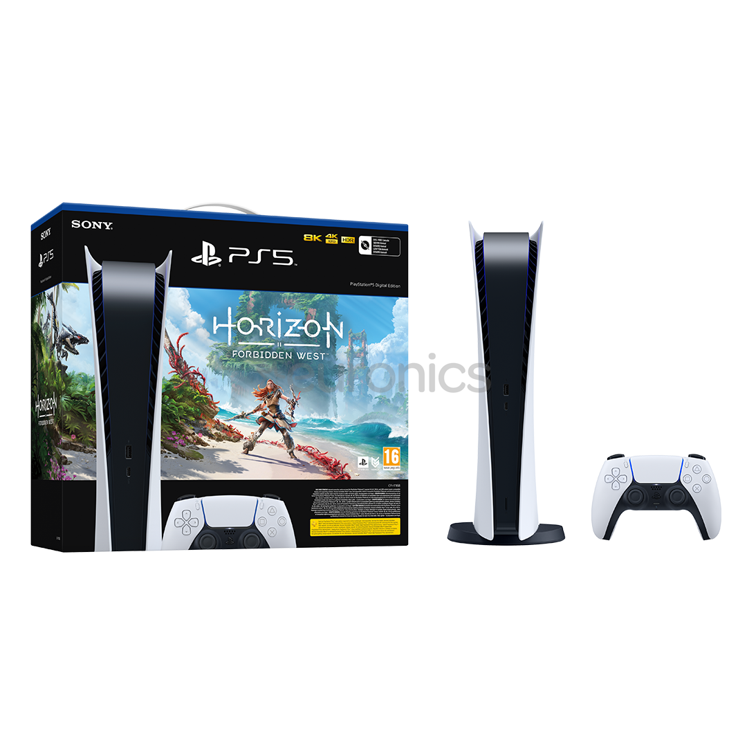 Sony PlayStation 5 Digital Horizon Bundle, 825 GB, valge/must - Mängukonsool ja mäng