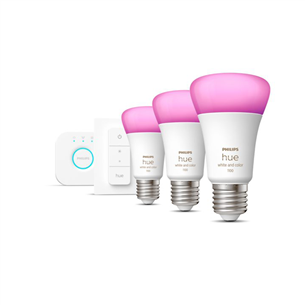 Philips Hue White and Color Starter Kit, E27, 3 tk, värviline - Nutivalgusti komplekt 929002468804