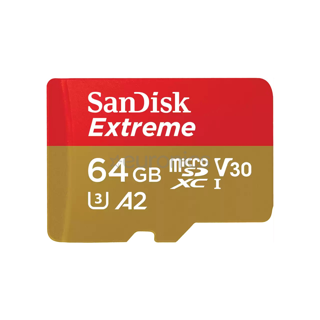 SanDisk Extreme, microSD, 64 GB - Mälukaart ja adapter